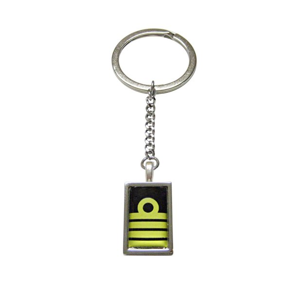 Rectangular Nautical Captain Rank Keychain - Picture 1 of 2
